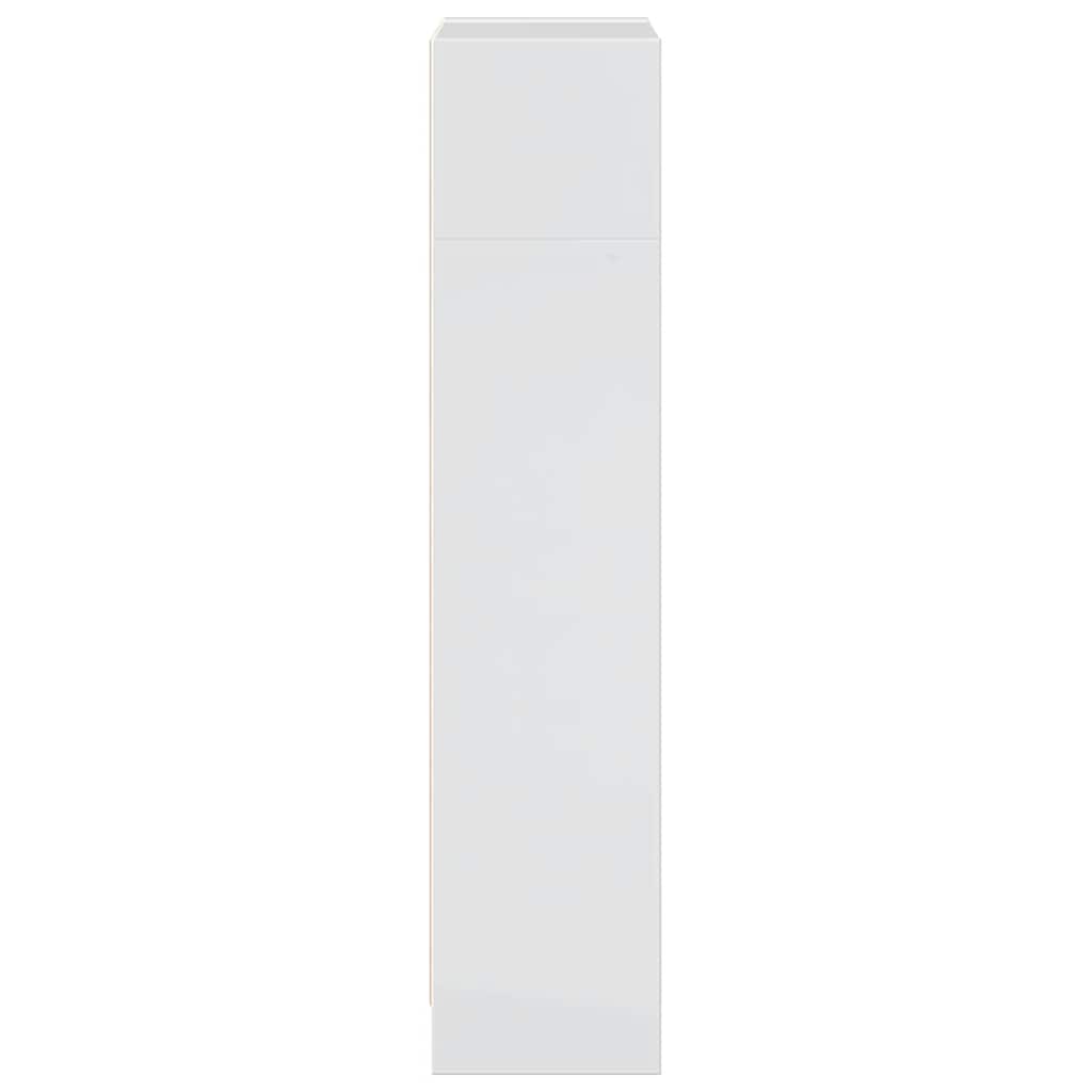 Bokhylle høyglans hvit 40x24x109 cm konstruert tre