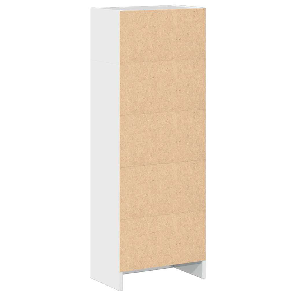 Bokhylle høyglans hvit 40x24x109 cm konstruert tre