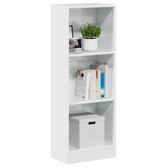 Bokhylle høyglans hvit 40x24x109 cm konstruert tre
