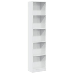 Bokhylle høyglans hvit 40x24x176 cm konstruert tre