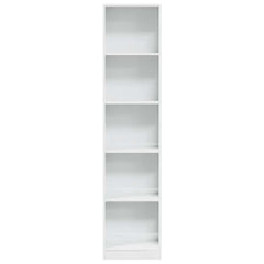 Bokhylle høyglans hvit 40x24x176 cm konstruert tre