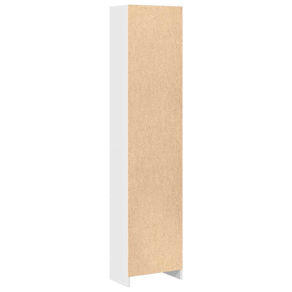 Bokhylle høyglans hvit 40x24x176 cm konstruert tre