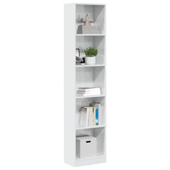 Bokhylle høyglans hvit 40x24x176 cm konstruert tre