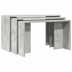 Stablebord 3 stk betonggrå konstruert tre