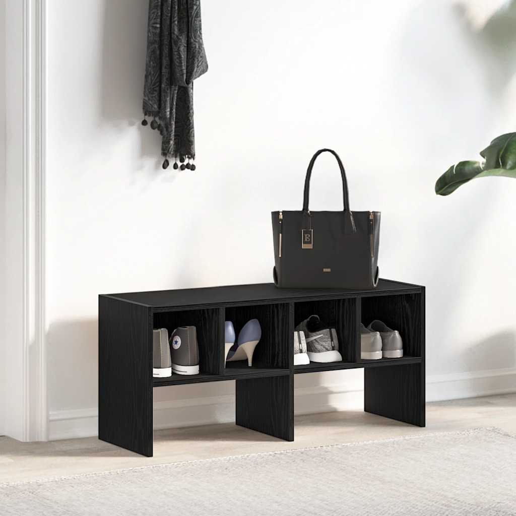 Skostativ Stablebar Sort Eik 89,5x30x40 cm