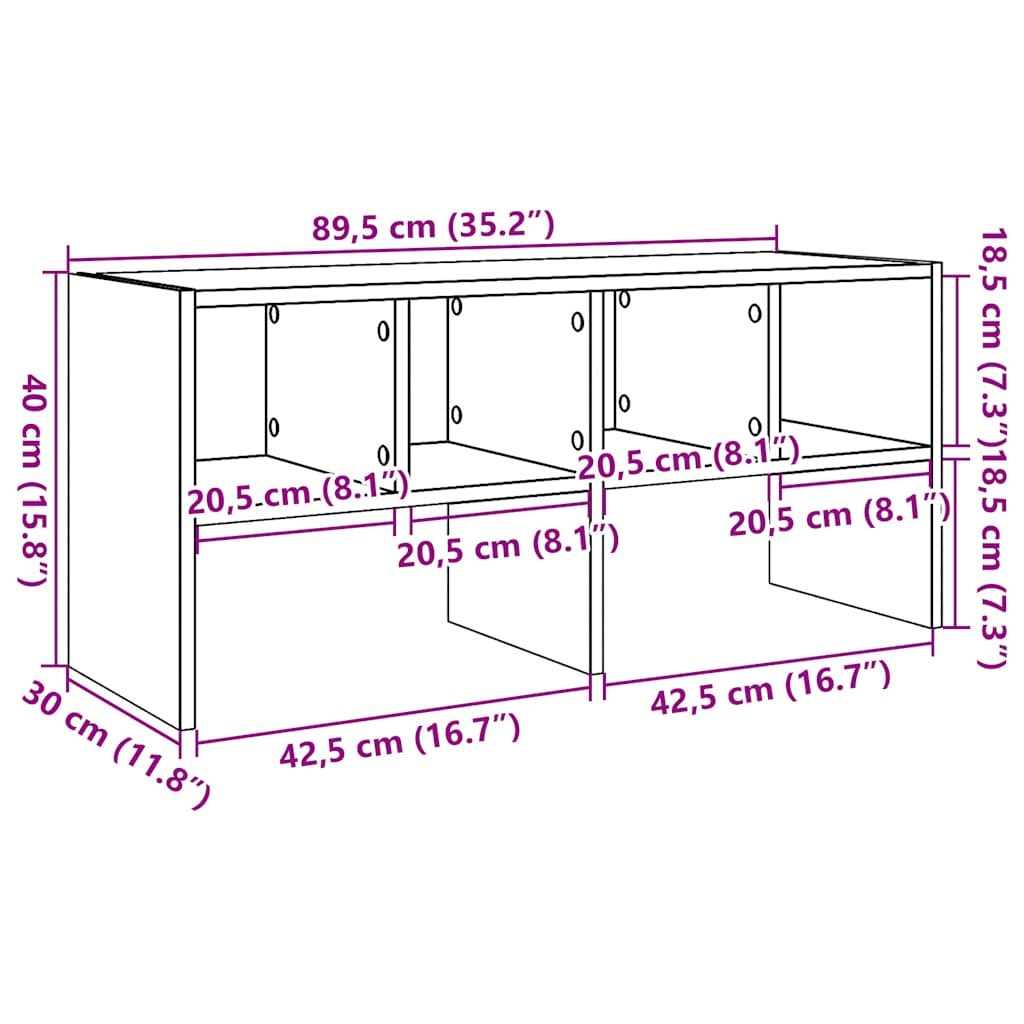 Skostativ Stablebar Sort Eik 89,5x30x40 cm