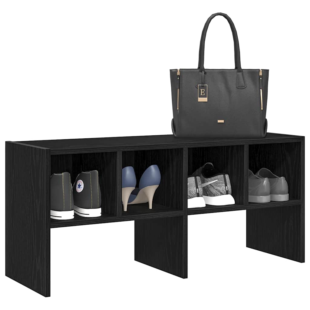 Skostativ Stablebar Sort Eik 89,5x30x40 cm