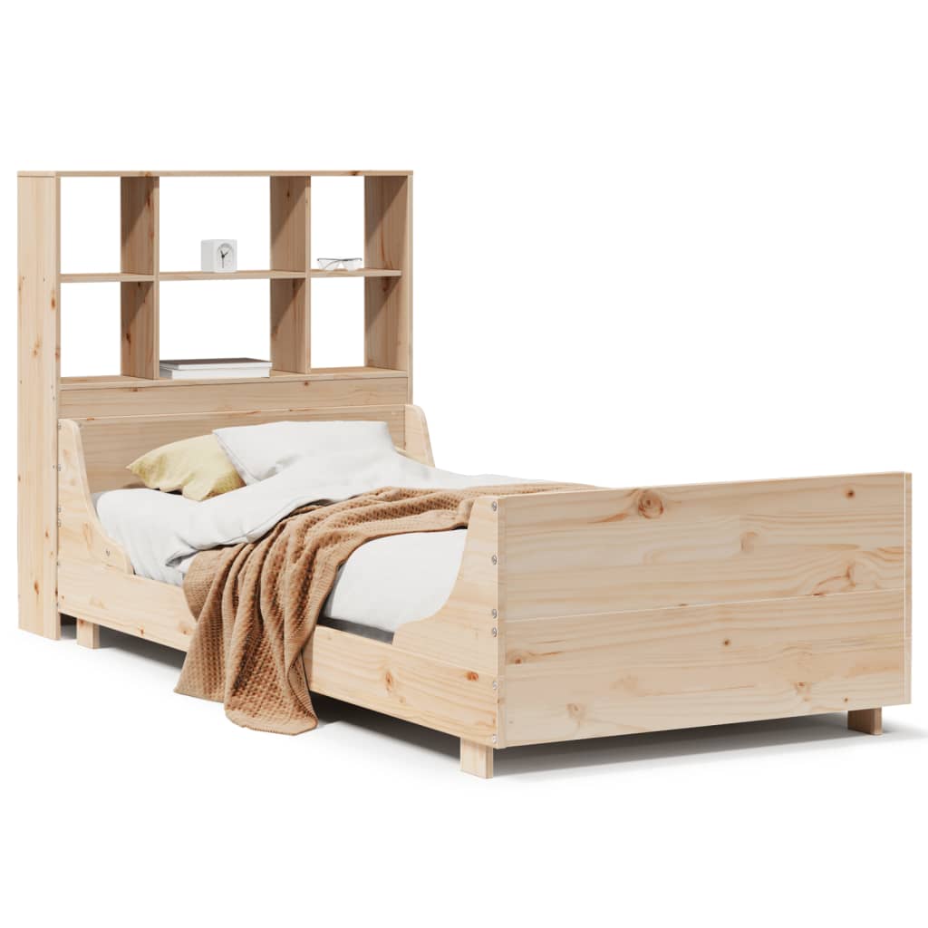Seng med bokhylle uten madrass 90x200 cm heltre