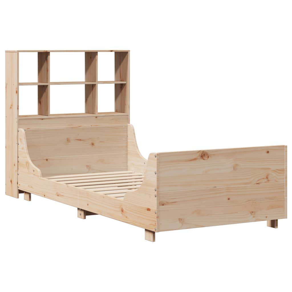 Seng med bokhylle uten madrass 90x200 cm heltre