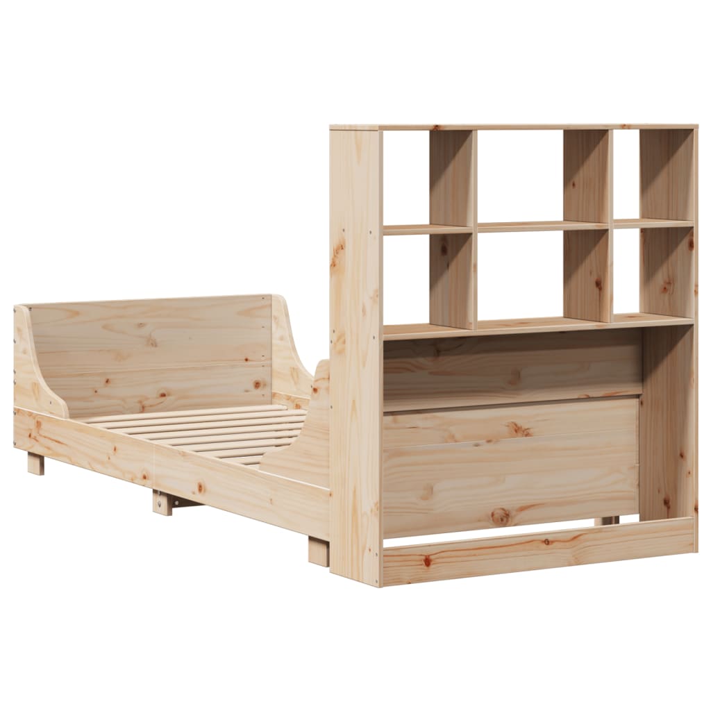 Seng med bokhylle uten madrass 90x200 cm heltre