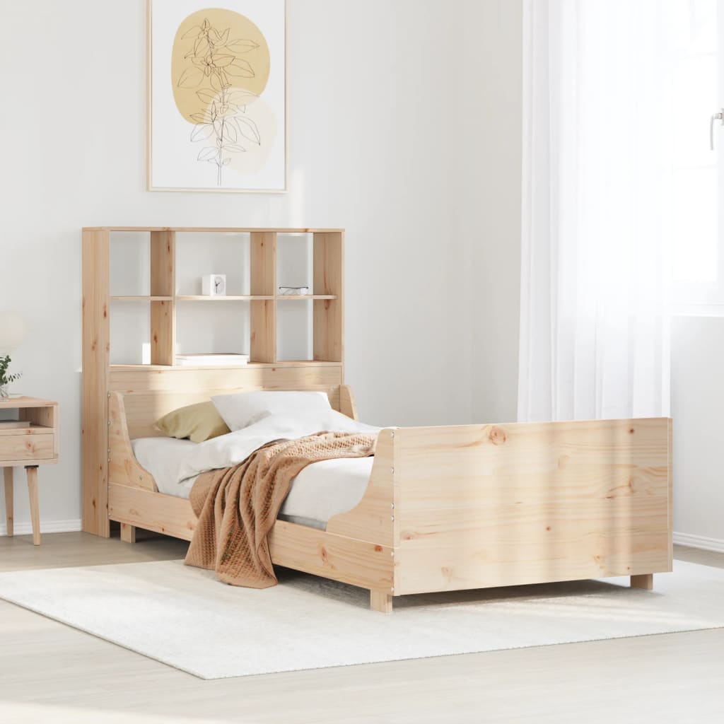 Seng med bokhylle uten madrass 90x200 cm heltre