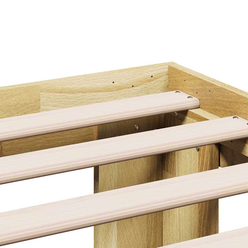 Sengeramme uten Madrass 75x190 cm Heltre Eik