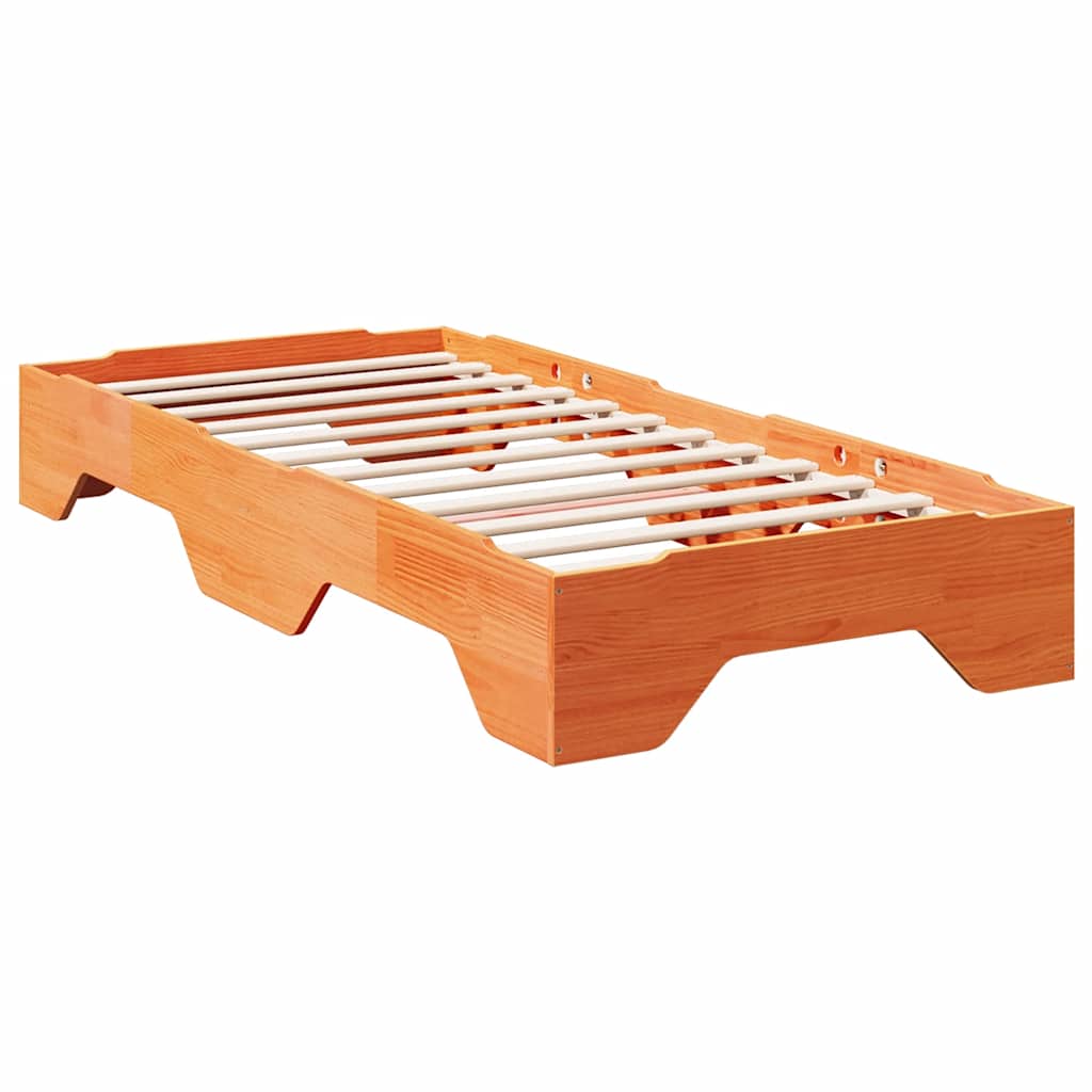 Sengeramme uten madrass stablebare voksbrun 80x200 cm heltre