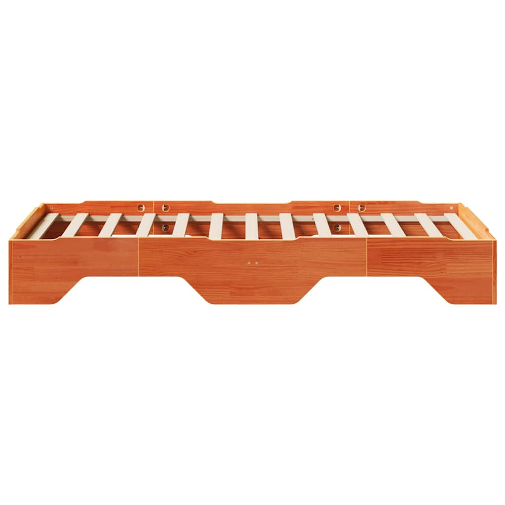 Sengeramme uten madrass stablebare voksbrun 80x200 cm heltre