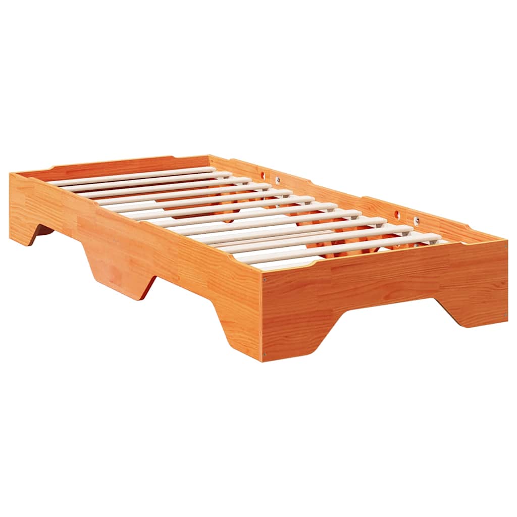Sengeramme uten madrass stablebare voksbrun 80x200 cm heltre