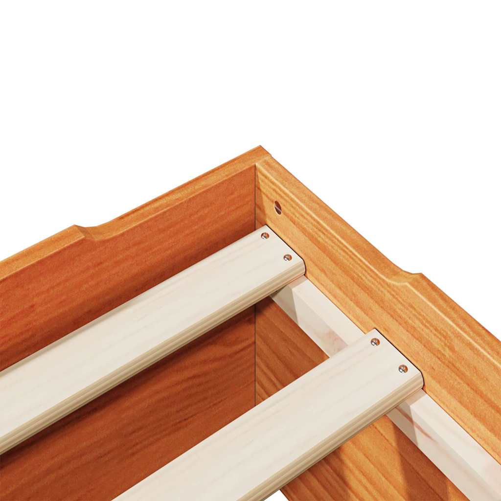 Sengeramme uten madrass stablebare voksbrun 80x200 cm heltre