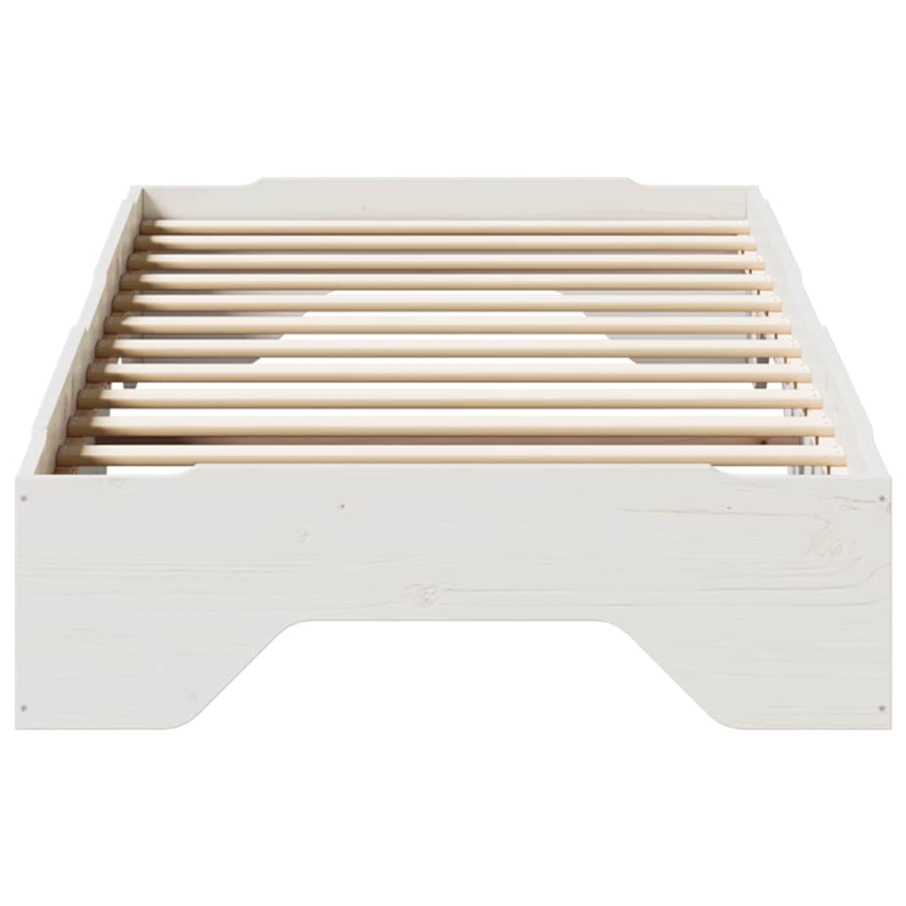 Sengeramme uten madrass stablebare hvit 75x190 cm heltre