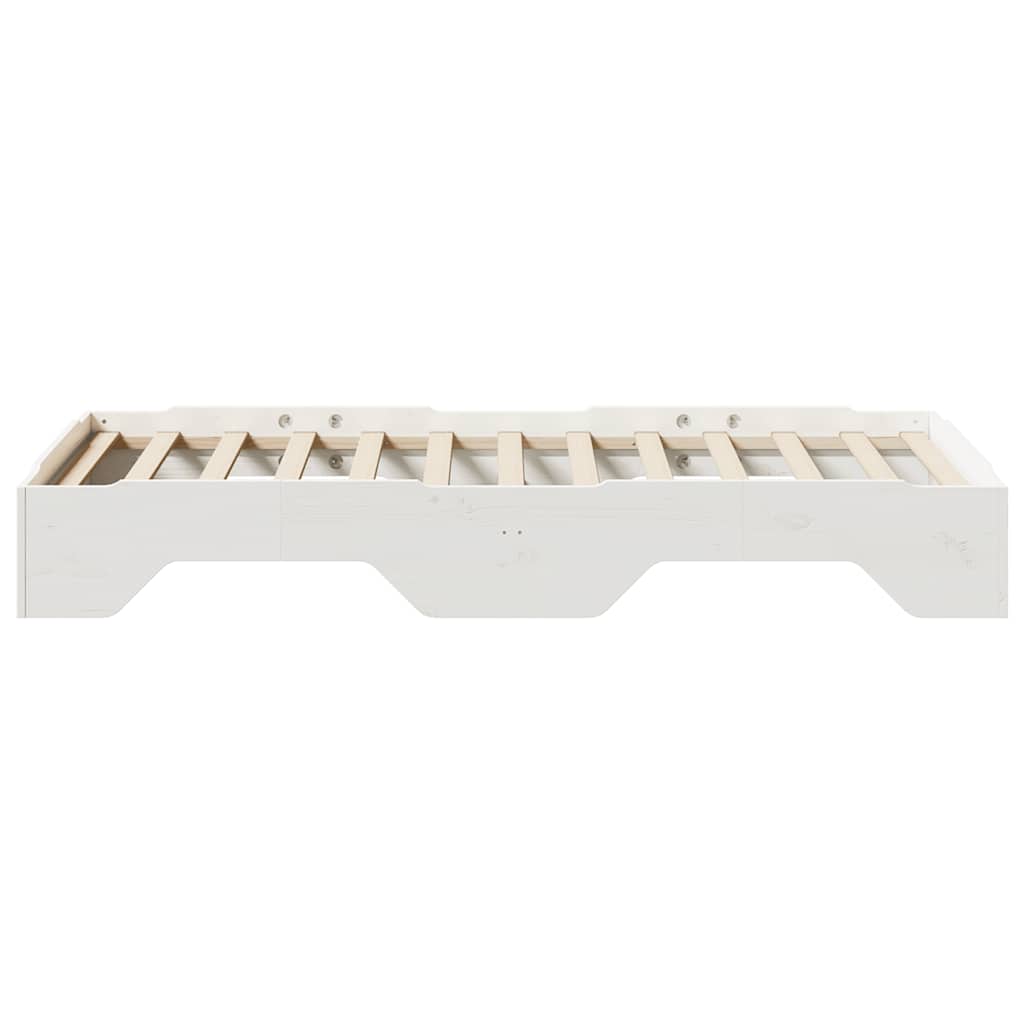 Sengeramme uten madrass stablebare hvit 75x190 cm heltre