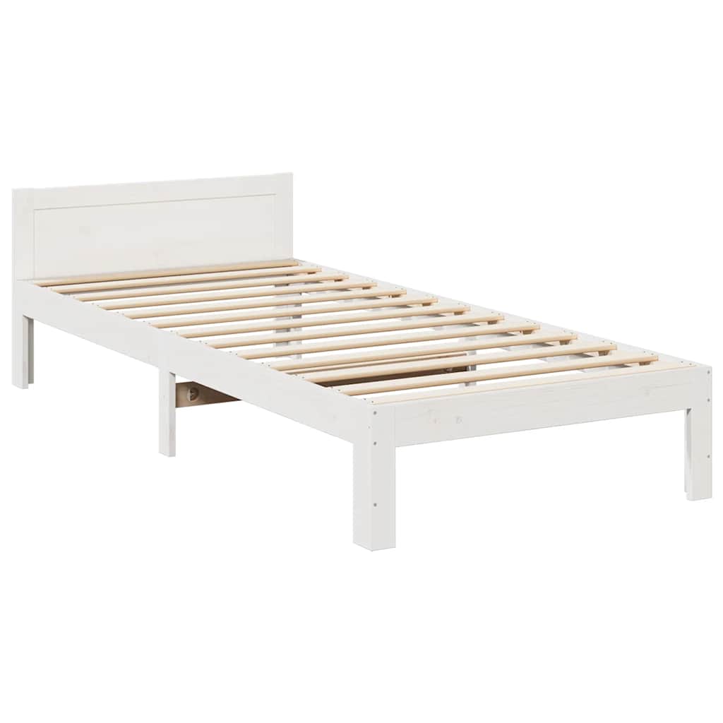 Sengeramme uten madrass hvit 90x200 cm heltre furu