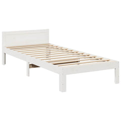 Sengeramme uten madrass hvit 90x200 cm heltre furu