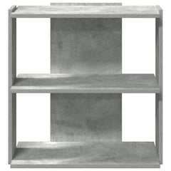 Bokhylle 3 etasjer betonggrå 60x30x60 cm konstruert tre