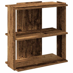 Bokhylle 3 etasjer gammelt tre 60x30x60 cm konstruert tre