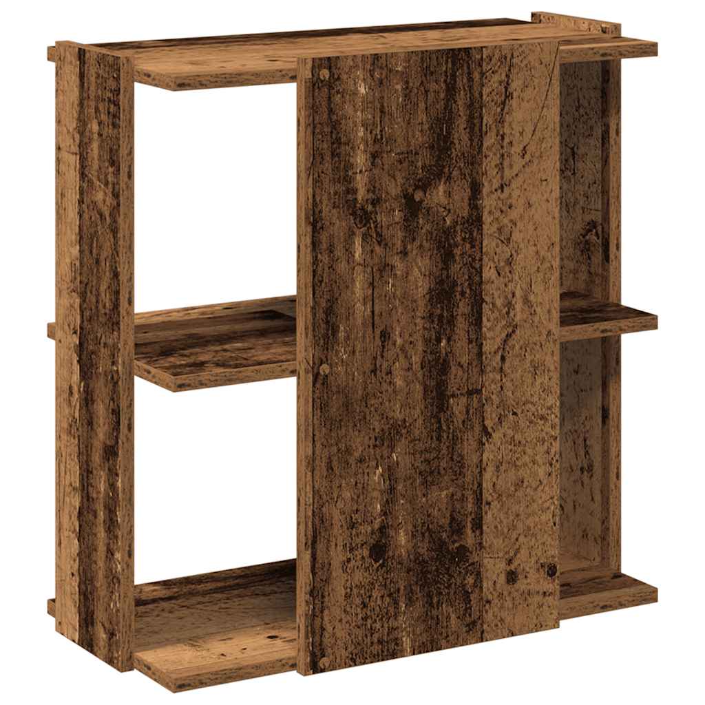 Bokhylle 3 etasjer gammelt tre 60x30x60 cm konstruert tre