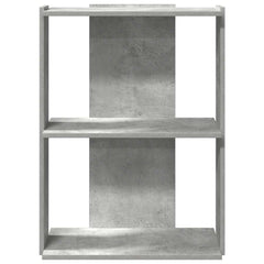 Bokhylle 3 etasjer betonggrå 60x30x80 cm konstruert tre