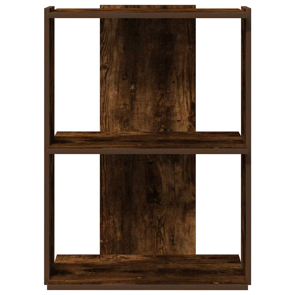 Bokhylle 3 etasjer røkt eik 60x30x80 cm konstruert tre