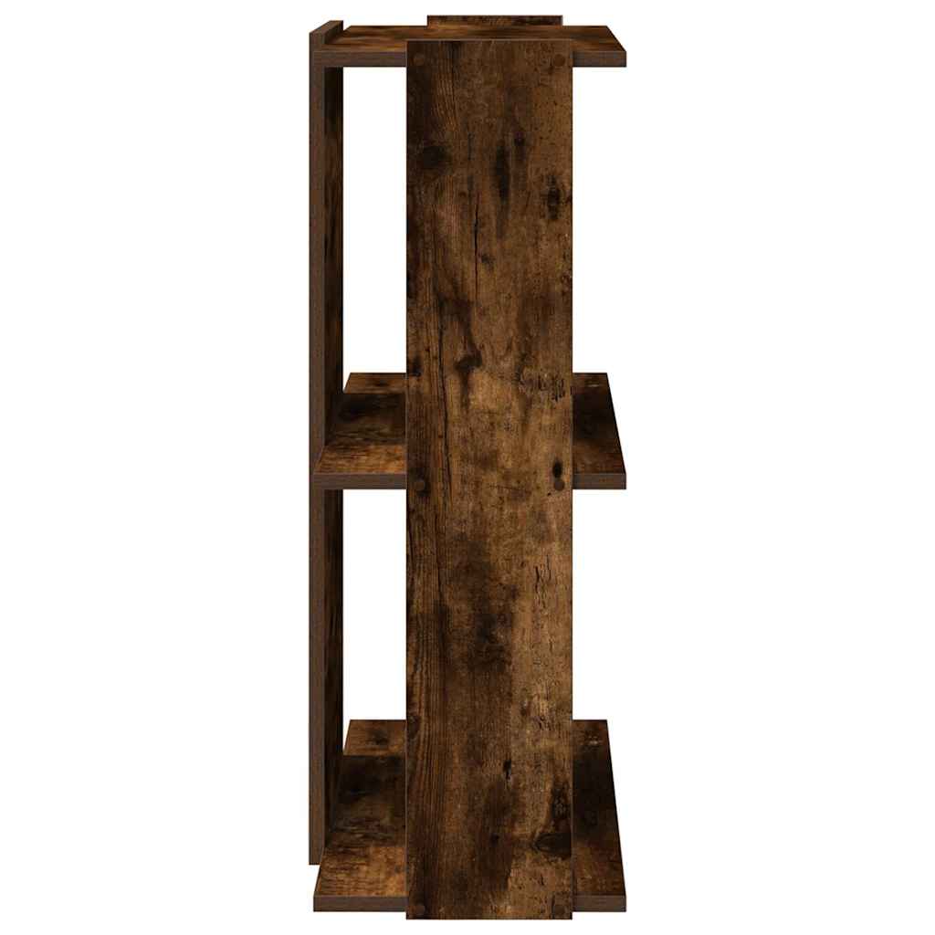 Bokhylle 3 etasjer røkt eik 60x30x80 cm konstruert tre