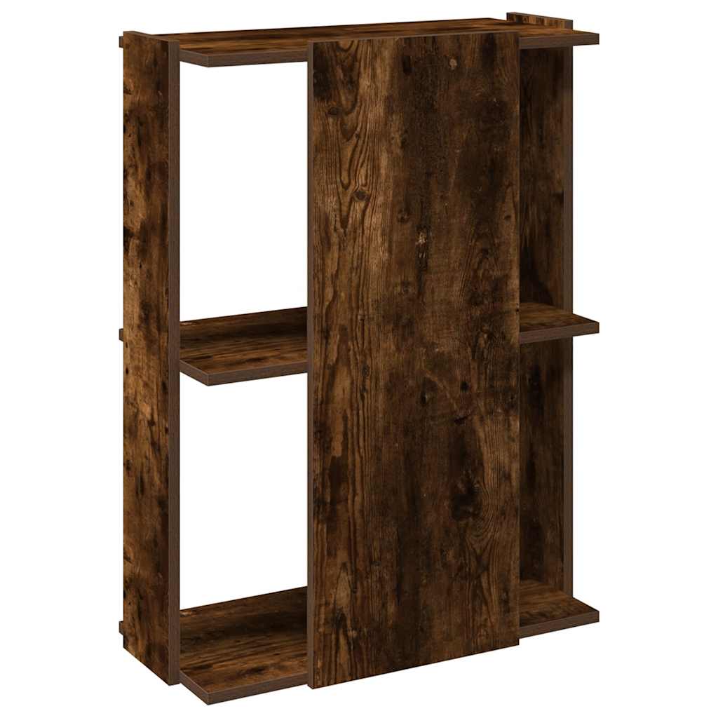 Bokhylle 3 etasjer røkt eik 60x30x80 cm konstruert tre