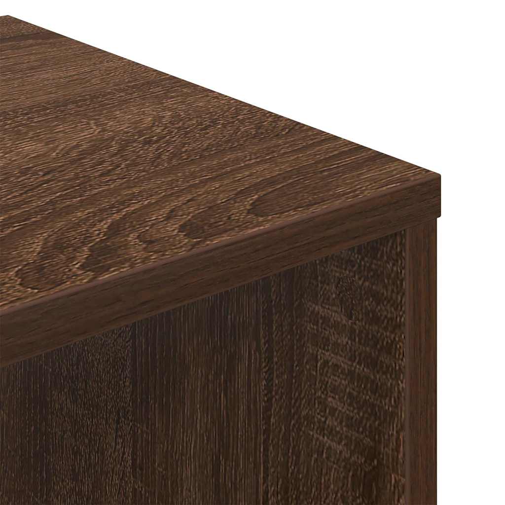 Bokhylle brun eik 34x31x112 cm konstruert tre