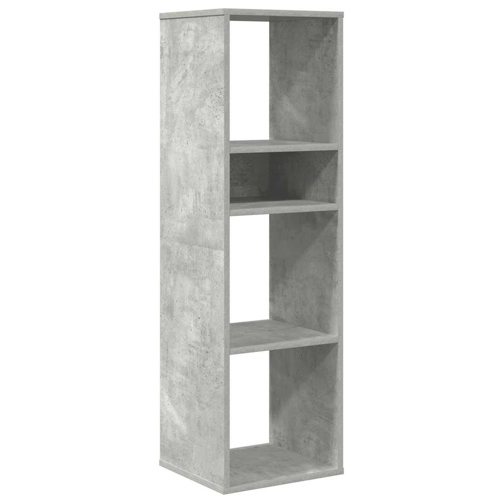 Bokhylle betonggrå 34x31x112 cm konstruert tre