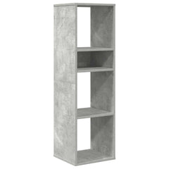 Bokhylle betonggrå 34x31x112 cm konstruert tre