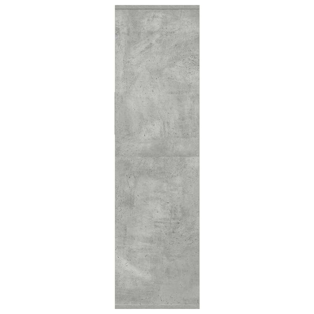 Bokhylle betonggrå 34x31x112 cm konstruert tre