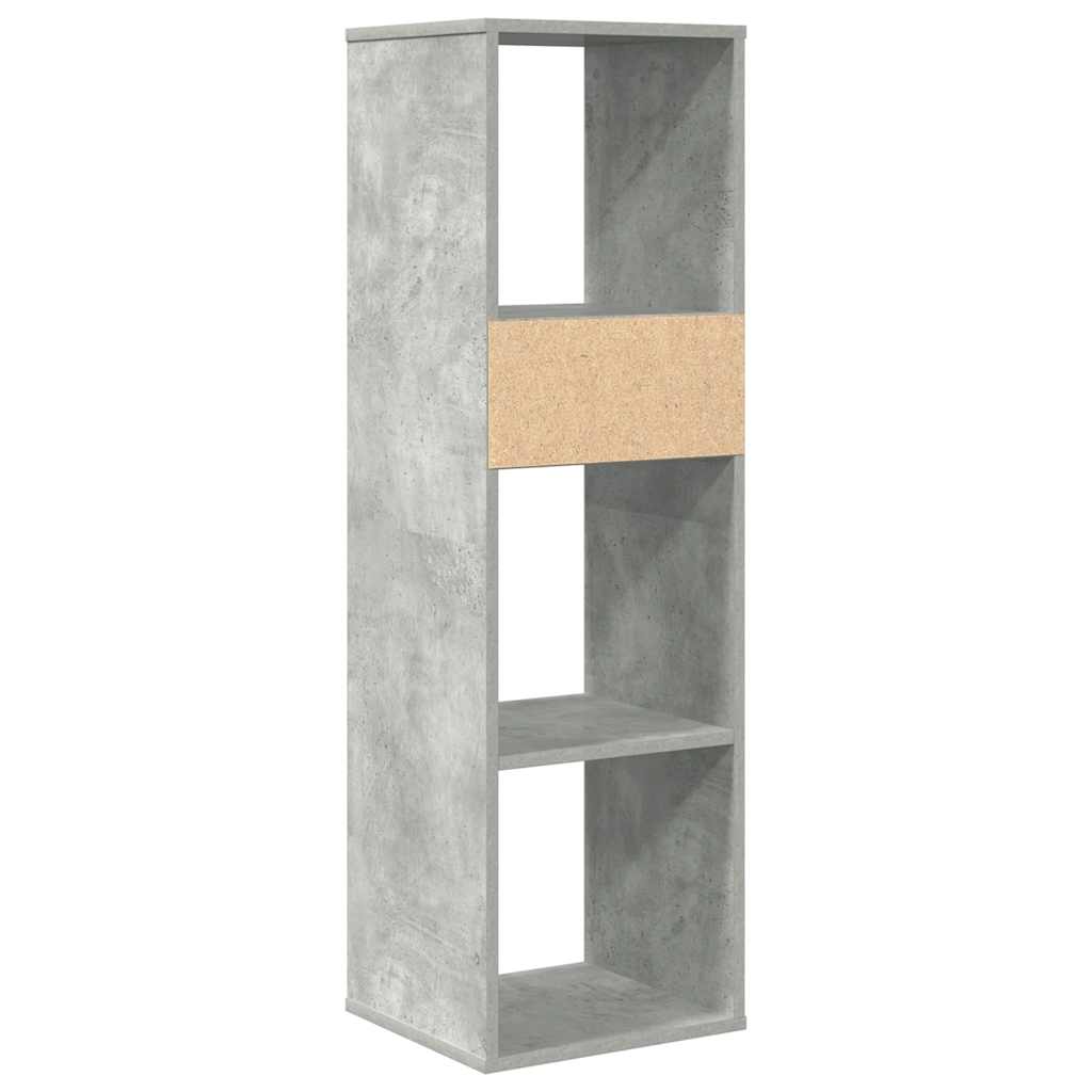 Bokhylle betonggrå 34x31x112 cm konstruert tre