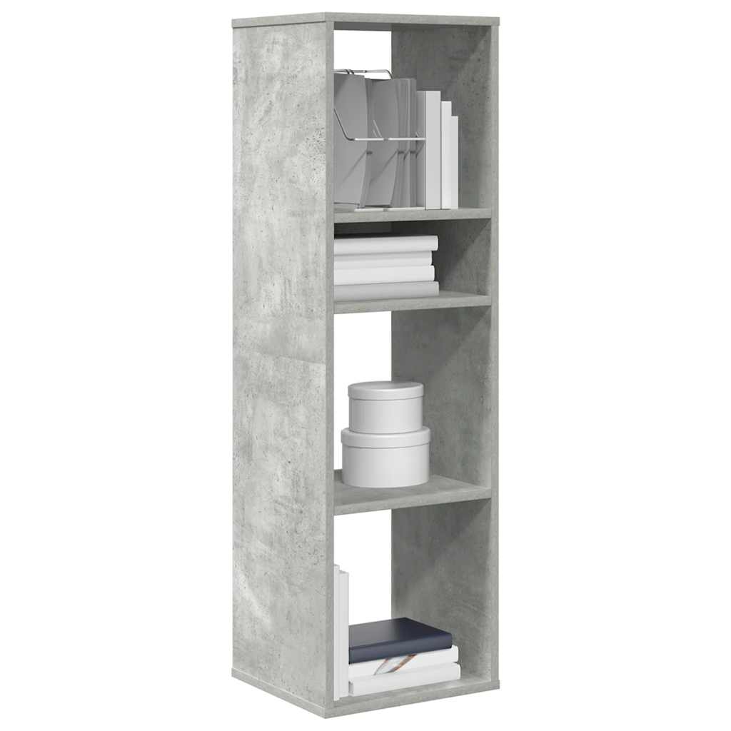 Bokhylle betonggrå 34x31x112 cm konstruert tre