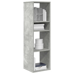 Bokhylle betonggrå 34x31x112 cm konstruert tre