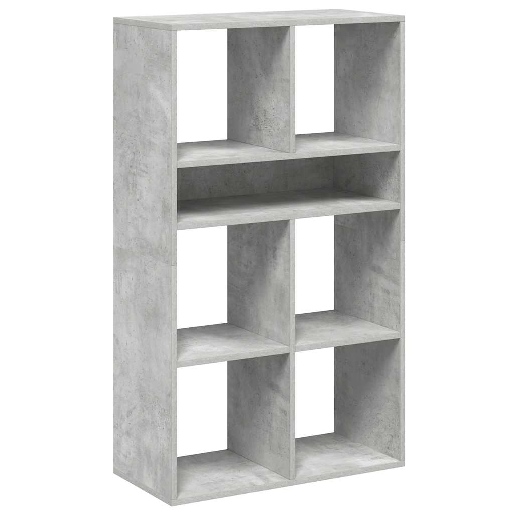 Bokhylle betonggrå 66x31x112 cm konstruert tre
