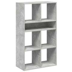 Bokhylle betonggrå 66x31x112 cm konstruert tre