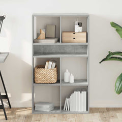 Bokhylle betonggrå 66x31x112 cm konstruert tre