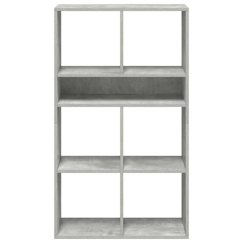 Bokhylle betonggrå 66x31x112 cm konstruert tre
