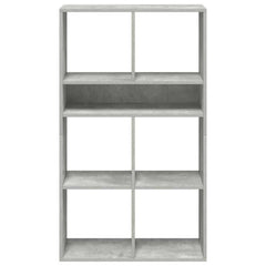 Bokhylle betonggrå 66x31x112 cm konstruert tre