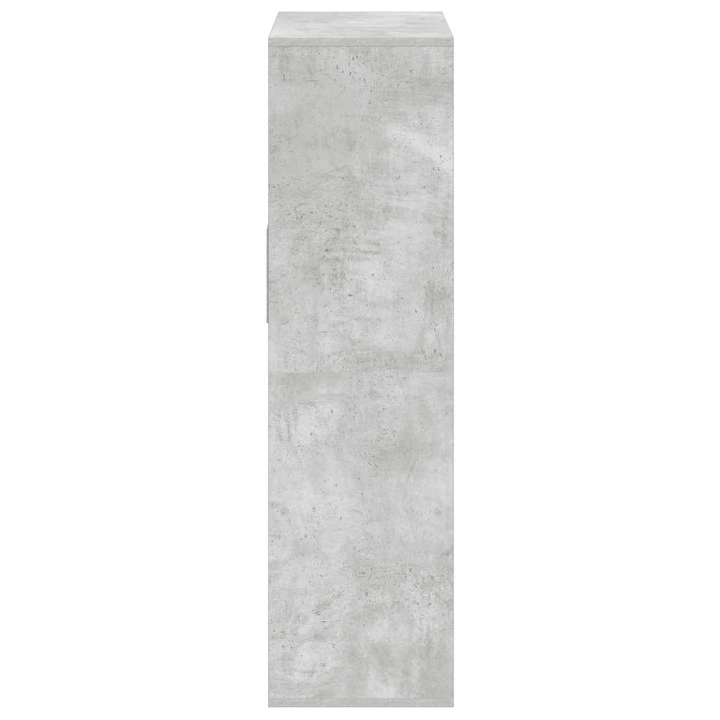 Bokhylle betonggrå 66x31x112 cm konstruert tre