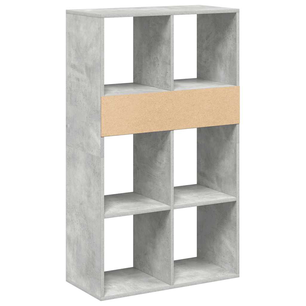 Bokhylle betonggrå 66x31x112 cm konstruert tre