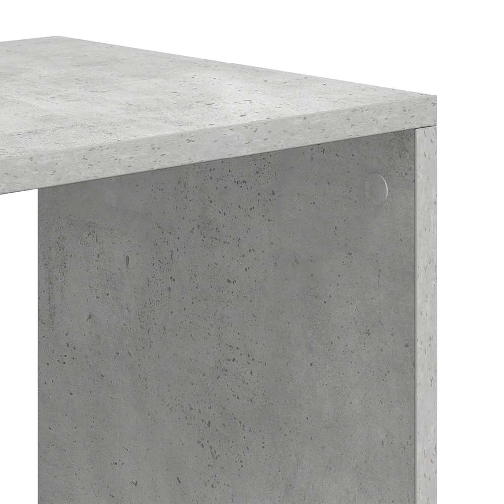 Bokhylle betonggrå 66x31x112 cm konstruert tre