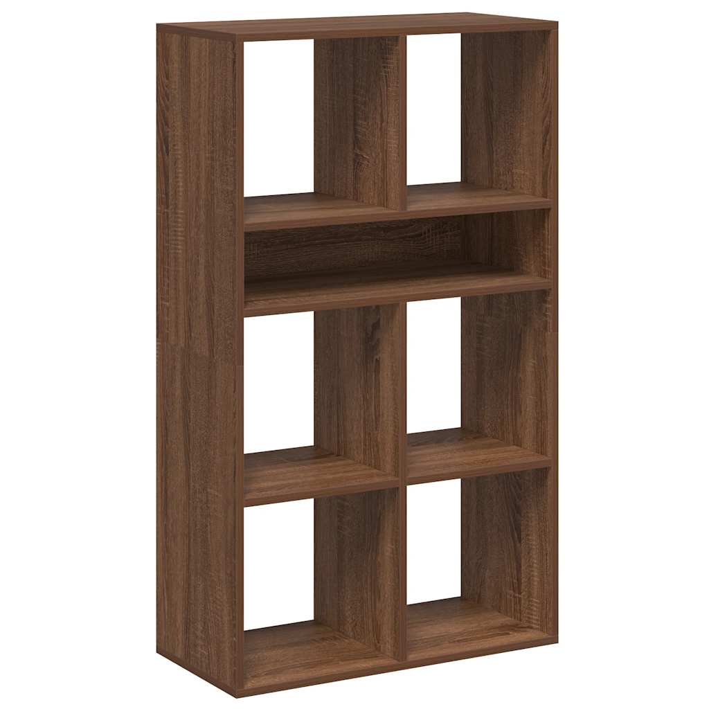 Bokhylle brun eik 66x31x112 cm konstruert tre