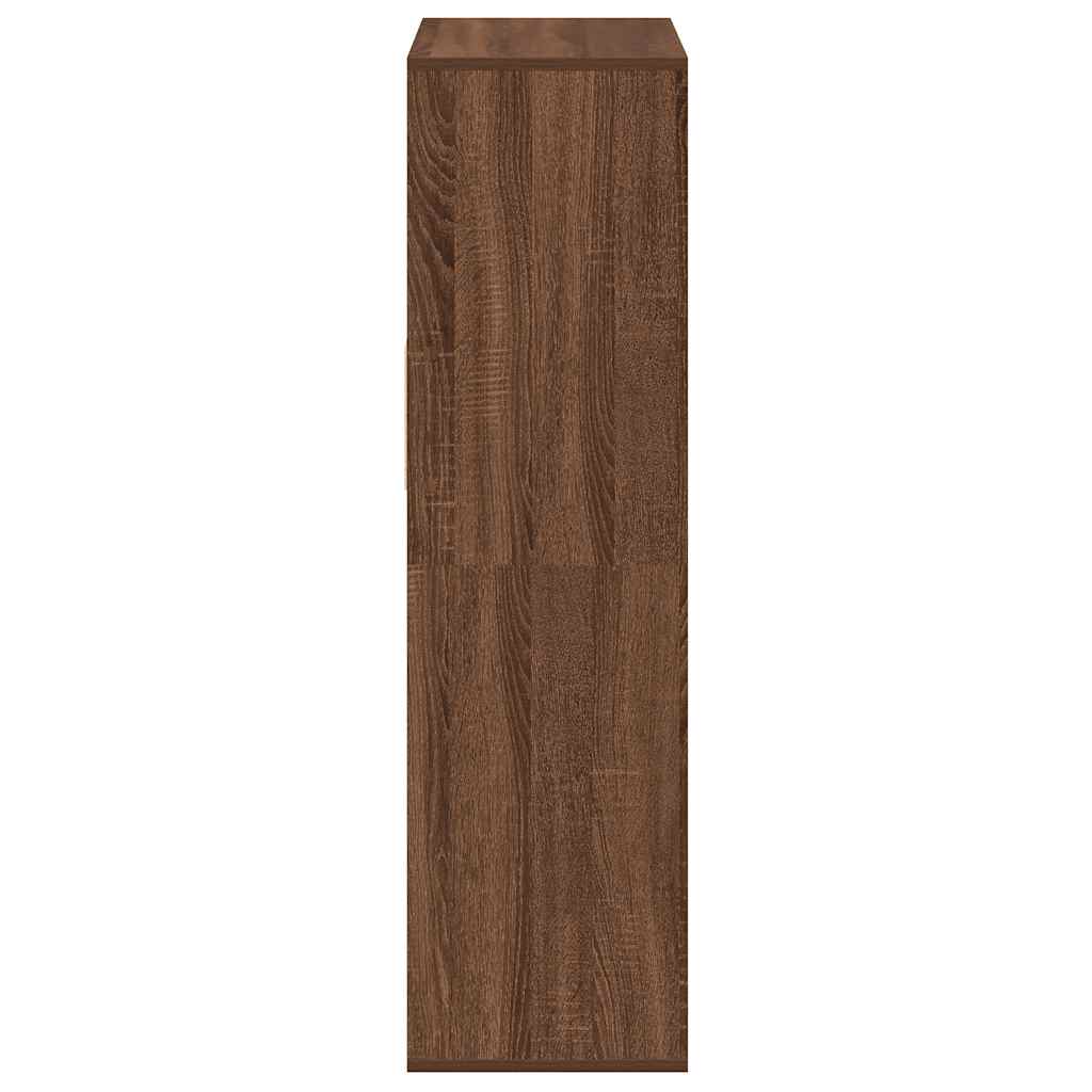 Bokhylle brun eik 66x31x112 cm konstruert tre