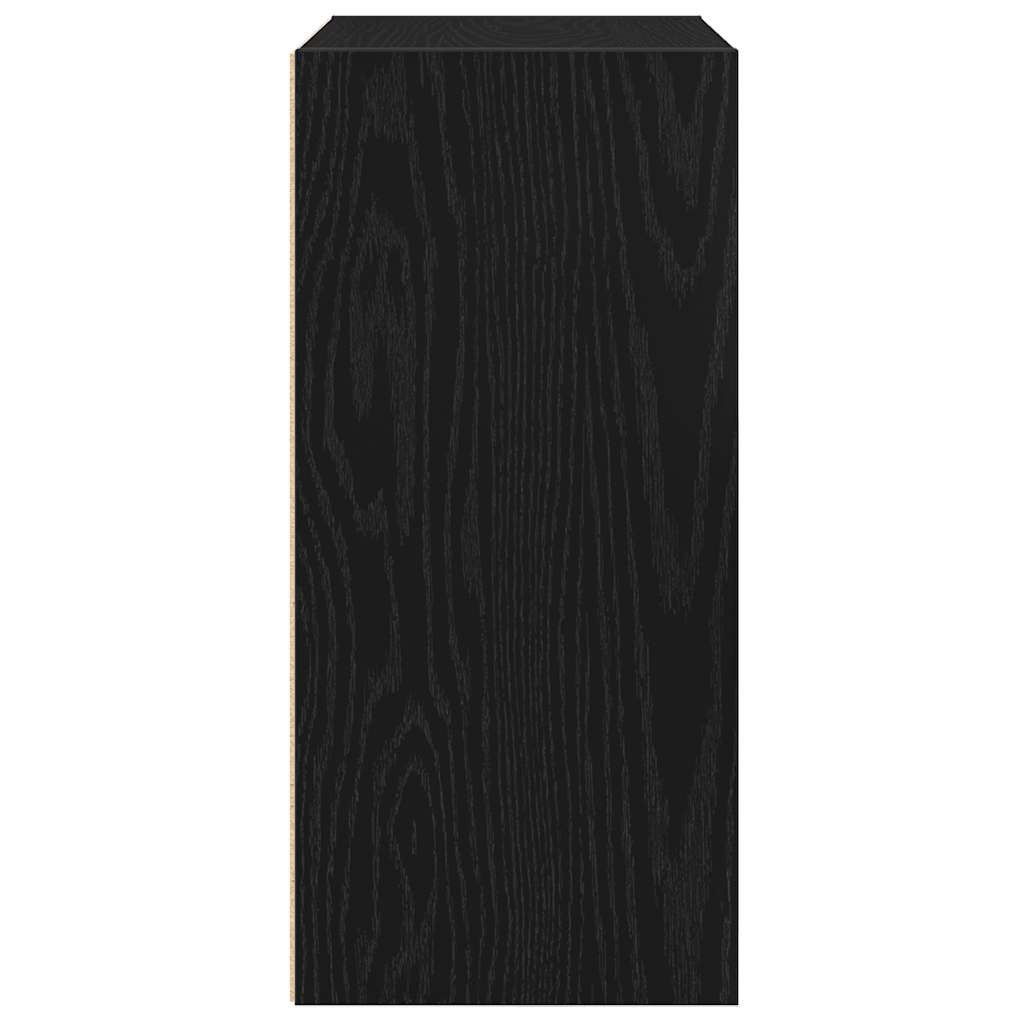 Bokhylle svart eik 31x24x52 cm konstruert tre