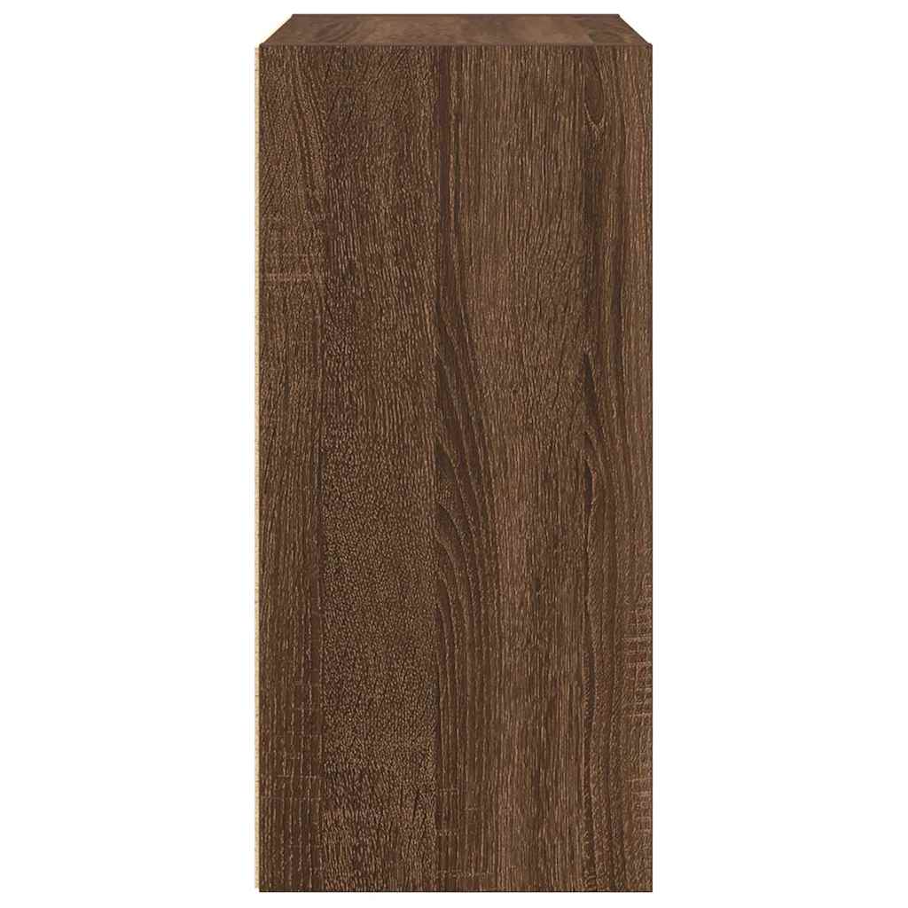 Bokhylle brun eik 31x24x52 cm konstruert tre